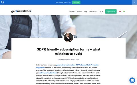 GDPR friendly subscription forms - what mistakes to avoid