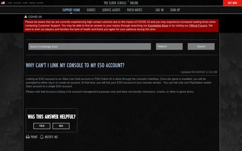 Why can't I link my console to my ESO account? - Support ...
