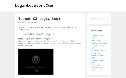 Icomet C3 Logix Login - LoginLocator.Com
