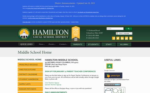 Middle School Home - Hamilton Local Schools