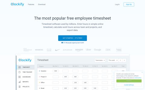 100% Free Timesheet Software - Clockify