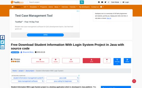 Free Download Student Information With Login System Project ...