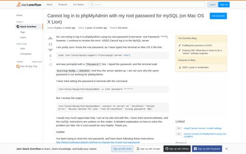 Cannot log in to phpMyAdmin with my root password for mySQL