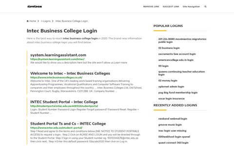 Intec Business College Login ❤️ One Click Access - iLoveLogin