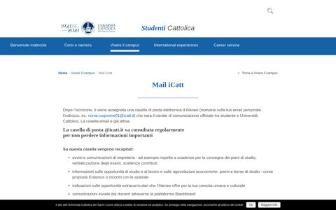 Mail iCatt | Università Cattolica del Sacro Cuore - Studenti ...