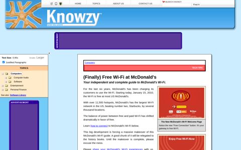 (Finally) Free Wi-Fi at McDonald's - Knowzy