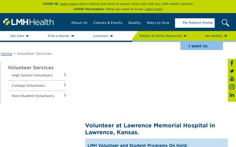 Volunteer at Lawrence Memorial Hospital