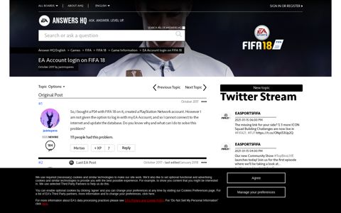 EA Account login on FIFA 18 - Answer HQ
