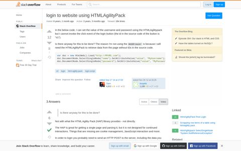 login to website using HTMLAgilityPack - Stack Overflow