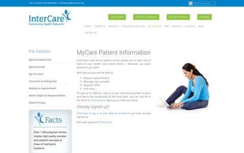 MyCare Patient Information | Intercare Community Care Health