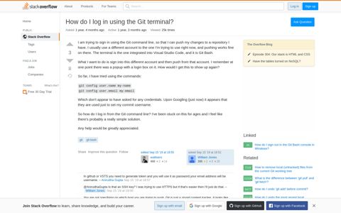 How do I log in using the Git terminal? - Stack Overflow