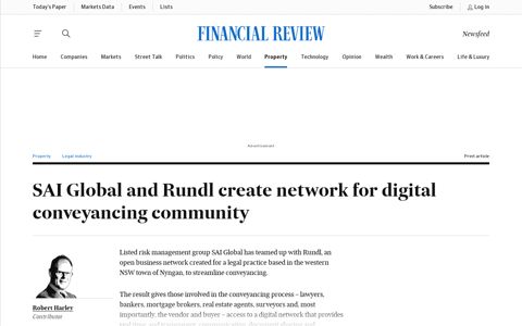 SAI Global and Rundl create network for digital conveyancing ...
