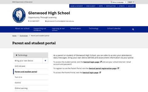 Parent and student portal - Glenwood High School