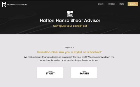 Hanzo Shear Advisor | Find the perfect custom set of shears