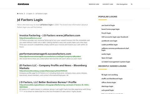 Jd Factors Login ❤️ One Click Access - iLoveLogin