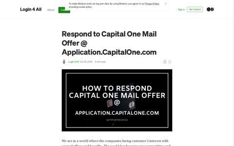 Respond to Capital One Mail Offer @ Application.CapitalOne ...