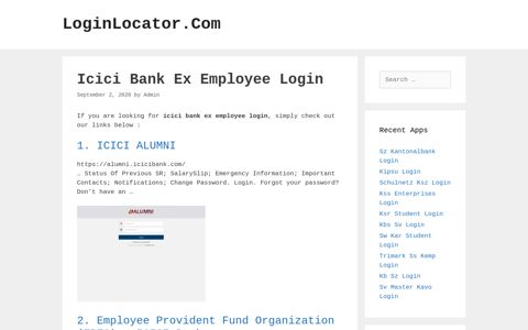 Icici Bank Ex Employee Login - LoginLocator.Com