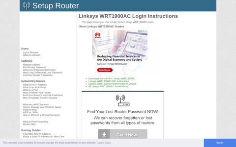 How to Login to the Linksys WRT1900AC - SetupRouter