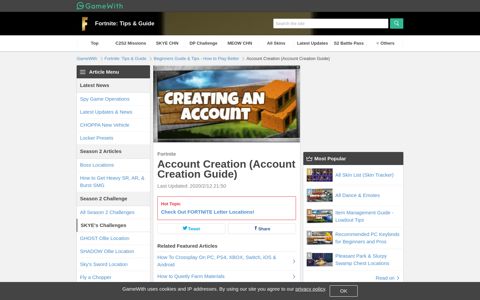 Fortnite | Account Creation (Account Creation Guide ...