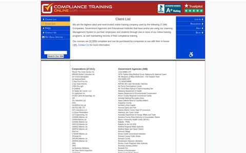 Compliance Training Online® - Client List