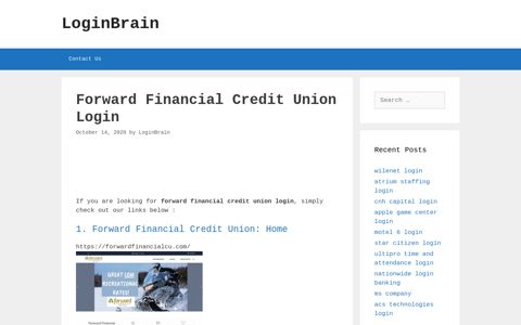 forward financial credit union login - LoginBrain