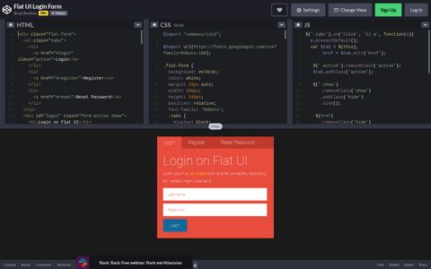 Flat UI Login Form - CodePen