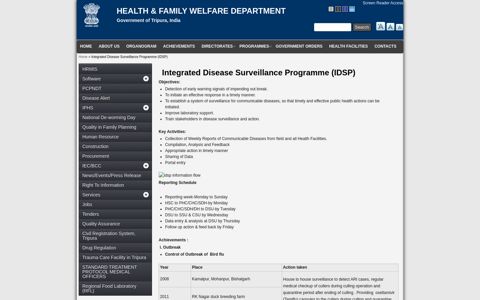Integrated Disease Surveillance Programme (IDSP) | HEALTH ...