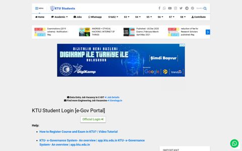 KTU Student Login [e-Gov Portal] | KTU Students ...