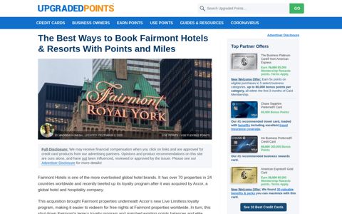 Best Ways to Book Fairmont Hotels & Resorts With Points [2020]