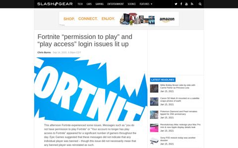 Fortnite "permission to play" and "play access" login issues lit up