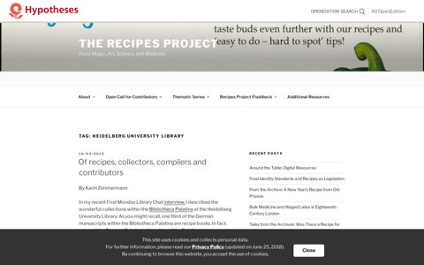 Heidelberg University Library – The Recipes Project