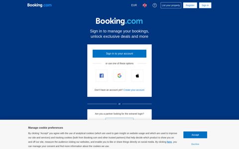 Booking.com login | Sign in to Booking.com