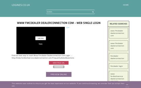 Www Fmcdealer Dealerconnection Com - Web Single Login ...