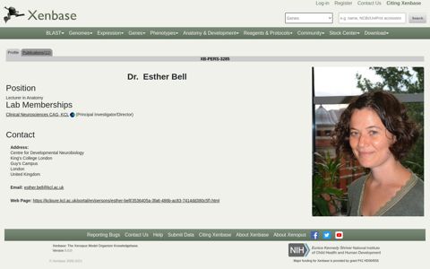 Esther Bell - Personal Page - Xenbase