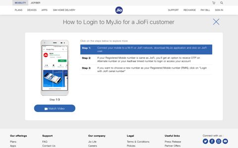 How to Login to MyJio for a JioFi customer
