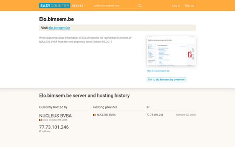 Elo.bimsem.be server and hosting history - Easy Counter