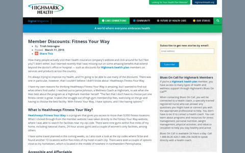 Member Discounts: Fitness Your Way | Highmark Health Blog