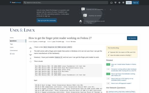 How to get the finger print reader working on Fedora 27 - Unix ...