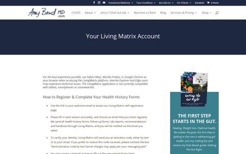 Your Living Matrix Account | Amy Beard MD