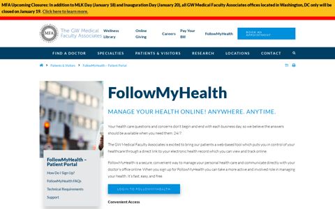 FollowMyHealth – Patient Portal - The GW Medical Faculty ...