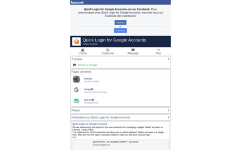 Quick Login for Google Accounts - Facebook Basic