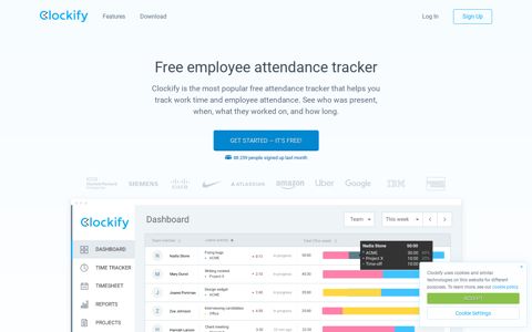 100% Free Employee Attendance Tracker - Clockify