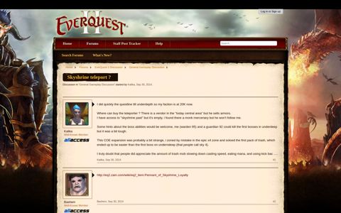 Skyshrine teleport ? | EverQuest 2 Forums