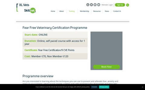 Fear Free Veterinary Certification Programme - XLVets Skillnet