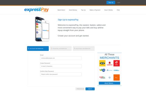 Sign Up - expressPay