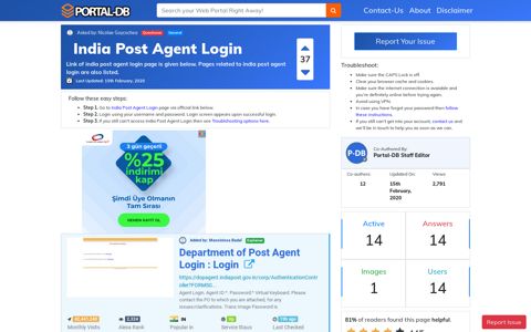 India Post Agent Login - Portal-DB.live