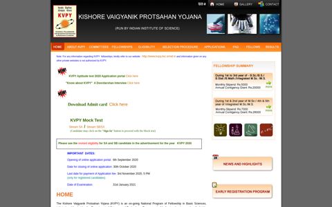 Kishore Vaigyanik Protsahan Yojana (KVPY) - Scholarships ...