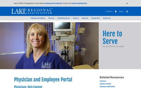 Physician and Employee Portal | Lake Regional Health System