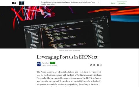 Leveraging Portals in ERPNext. The Portal facility is very less ...
