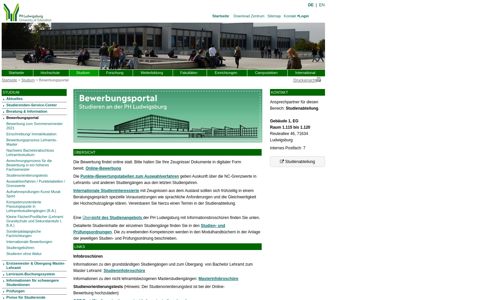 Bewerbungsportal - Pädagogische Hochschule Ludwigsburg